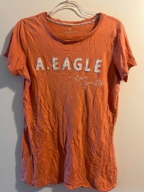 American Eagle Outfitters Coral Orange Short Sleeve Tee